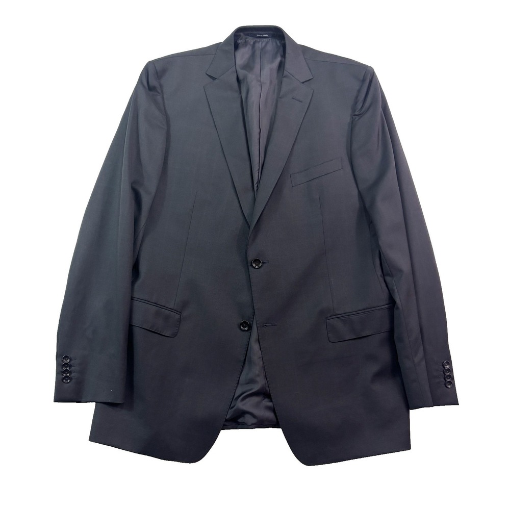 Ermenegildo Z Zegna 56L 46L Black Plaid Blazer Jacket Sport Suit Coat Mens Wool